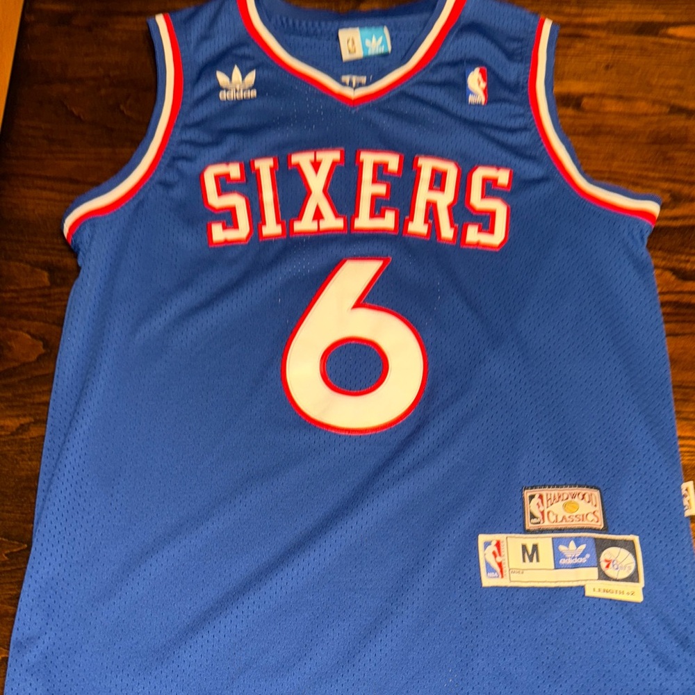Dr J Erving 76ers Adidas Blue Basketball Jersey NBA #6